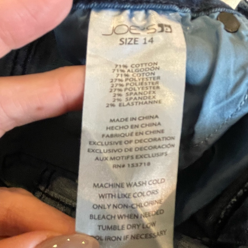 Joes girls size 14 dark wash straight skinny leg denim jeans tulip fringe bottom - Picture 10 of 14